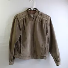 Challenger Leather Women's 6 Light Brown Suede Bomber Style Jacket