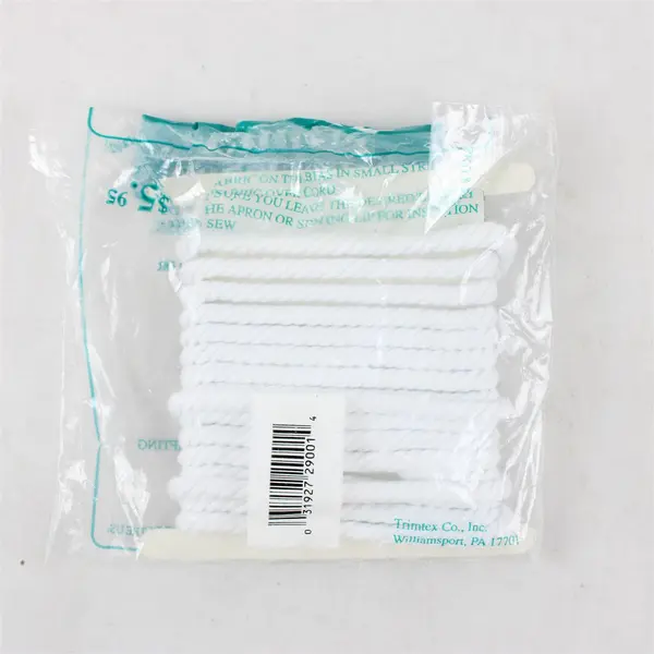 NIP Trimtex Size 200 White Cotton Cable Cord 9/32" W x 10 Yds