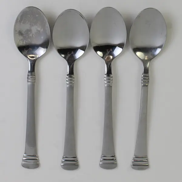 Lot Of 4 Cambridge Codie Pattern Stainless Steel Oval Soup Spoons 7.25" 