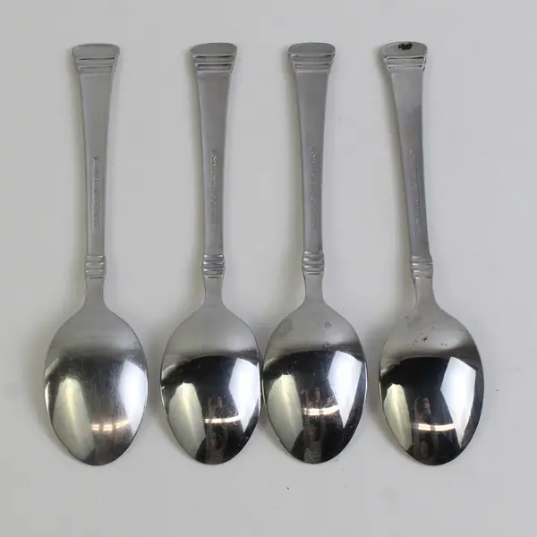 Lot Of 4 Cambridge Codie Pattern Stainless Steel Oval Soup Spoons 7.25" 