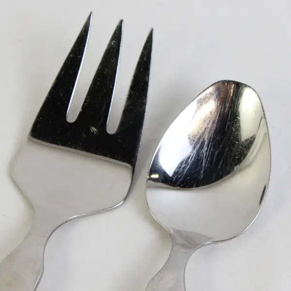 Lot Of 3 Oneida Silver Physique (Stainless) Flatware Serving Fork, Knife & Spoon