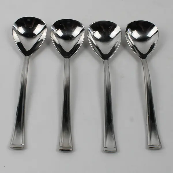 Lot Of 4 Dansk Orion Pattern Sugar Spoons 18/10 Stainless 6.25" Long Good