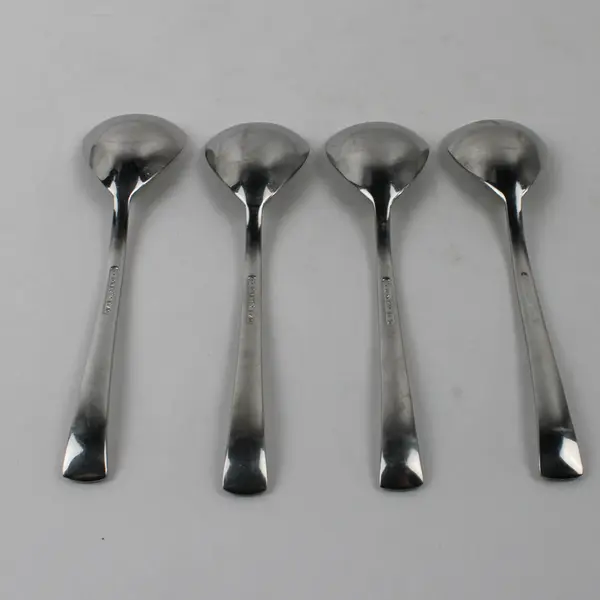 Lot Of 4 Dansk Orion Pattern Sugar Spoons 18/10 Stainless 6.25" Long Good