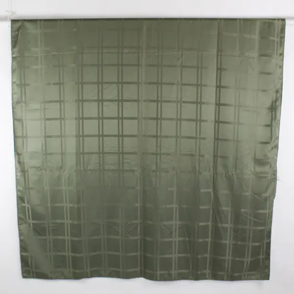 Cuisinart Solid Olive Green Color Grid Patterned Fabric Tablecloth 102" x 116"