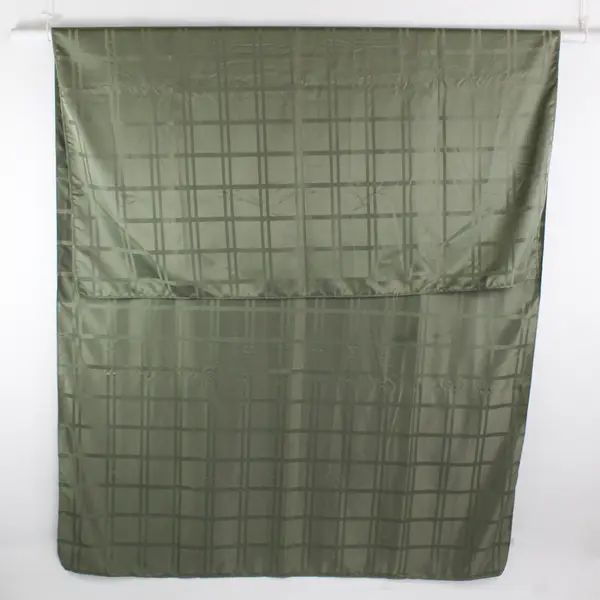 Cuisinart Solid Olive Green Color Grid Patterned Fabric Tablecloth 102" x 116"