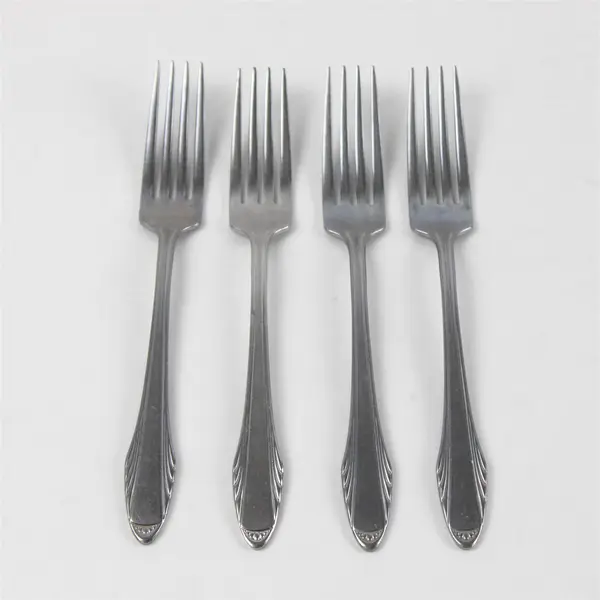 Lot of 4 Diamond Silver Co DSC2 Pattern Dinner Forks Stainless Steel 7" Good