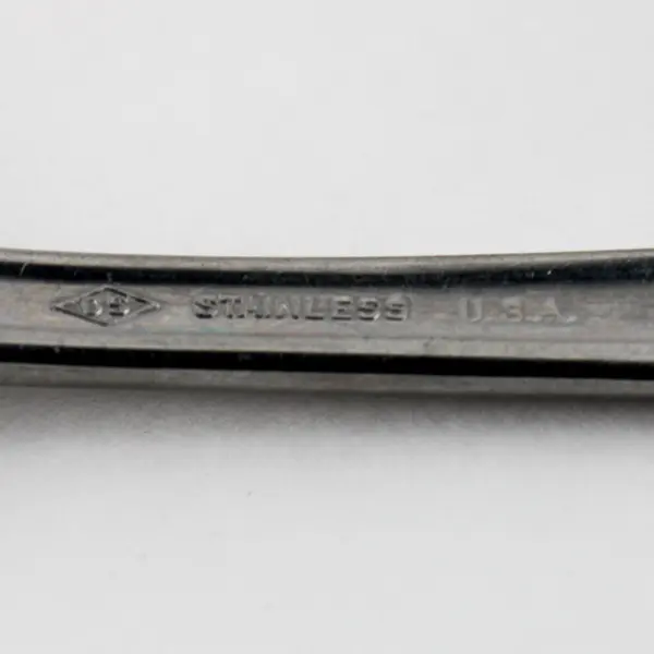 Lot of 2 Diamond Silver Co DSC2 Pattern Serving Spoons Stainless 8.25" Good