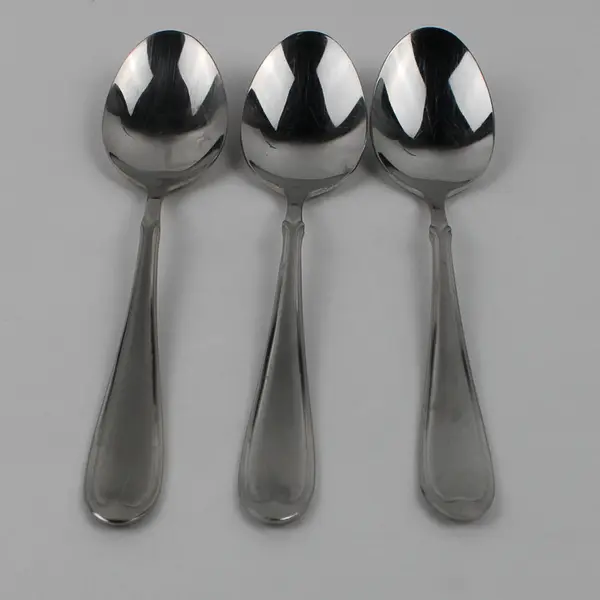 Lot Of 3 Wallace Silver Summerset Frost Oval Soup Spoons 18/10 SS 7" Long China