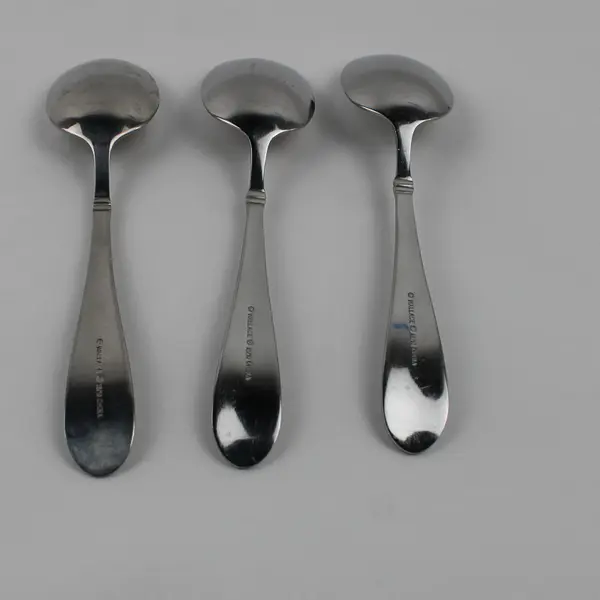 Lot Of 3 Wallace Silver Summerset Frost Oval Soup Spoons 18/10 SS 7" Long China