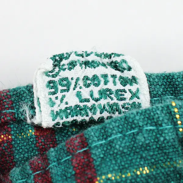 Lot Of 9 Tag Brand Green/Red Fabric 1 Tablecloth & 8 Napkins