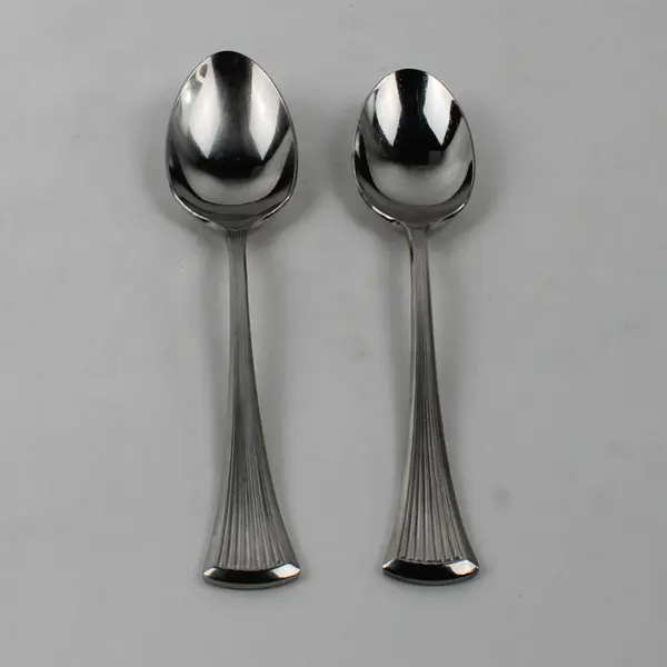 Lot of 2 International Silver Creation II 18/8 Stainless Oval Shaped Soup Spoons