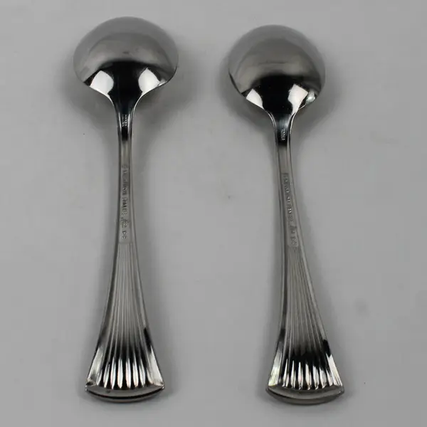 Lot of 2 International Silver Creation II 18/8 Stainless Oval Shaped Soup Spoons