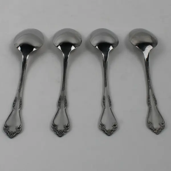 Lot Of 4 Wm.A. Rogers (Stainless) Flatware Soup Spoons 7" Tall