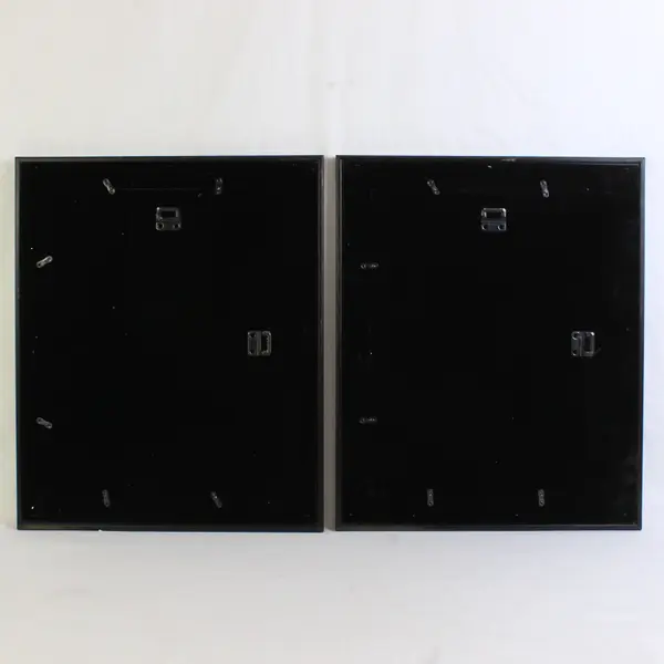 Lot of 2 Old Town Red Wooden Hanging Photo Picture 11x14" Frames 8x10" w/ Mats