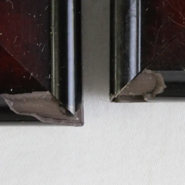 Lot of 2 Old Town Red Wooden Hanging Photo Picture 11x14" Frames 8x10" w/ Mats