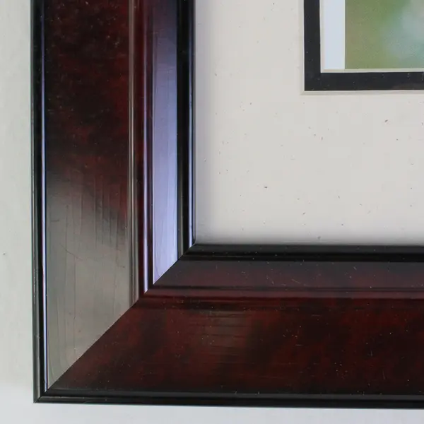 Lot of 2 Old Town Red Wooden Hanging Photo Picture 11x14" Frames 8x10" w/ Mats