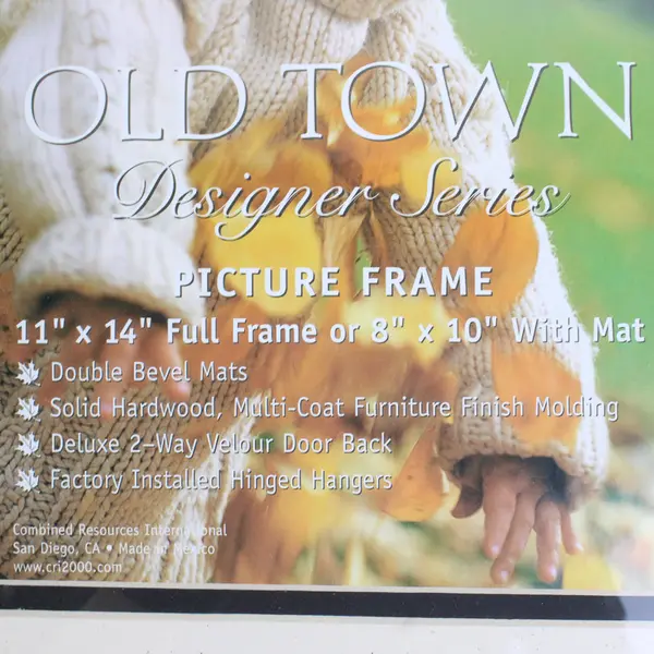 Lot of 2 Old Town Red Wooden Hanging Photo Picture 11x14" Frames 8x10" w/ Mats