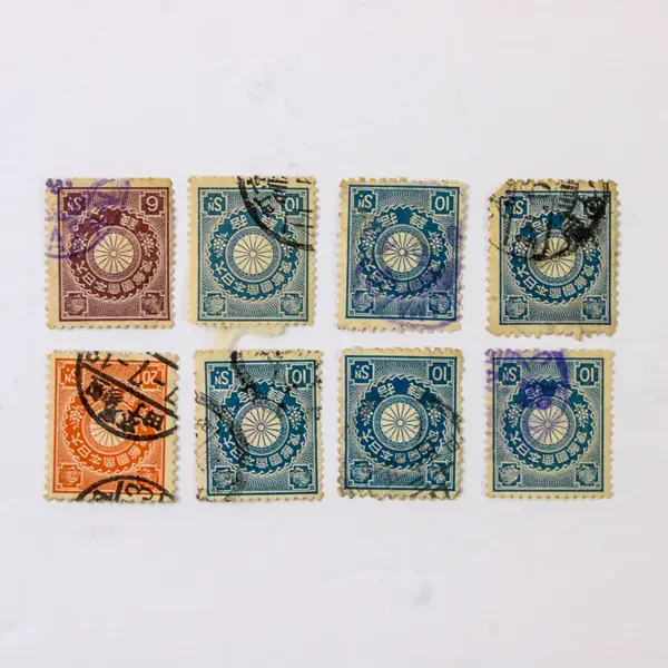 Lot Of 8 Japan Chrysanthemum 6 Sen 10 Sen 20 Sen Stamps Used