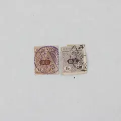 Lot Of 2 Japan Tazawa 5 Sen 6 Sen (Yokohama Cancelation) Stamps Used 