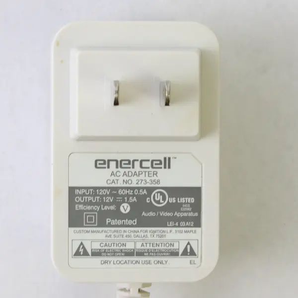 Enercell 12V 1.5A AC Adapter Model 273-358 Used Untested Power Supply