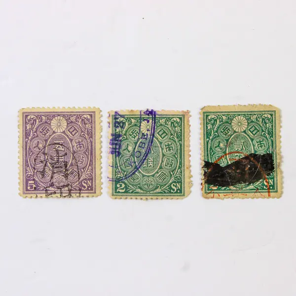 Lot Of 7 Japan Revenue Stamps 1 Sen 2 Sen 5 Sen 10 Sen 1890s Used