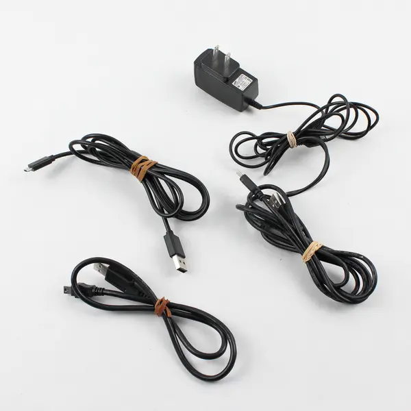 Lot of 3 USB Cords & AC Adapter 100-240V Parts Repair Good Pre-Owned