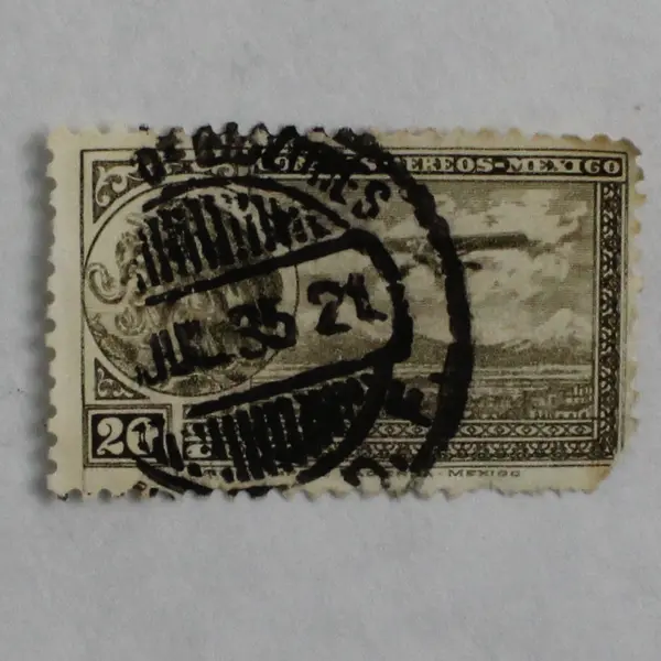 Lot Of 3 Mexico Airmail Eagle Man 20 Cent Stamps Used 1930s