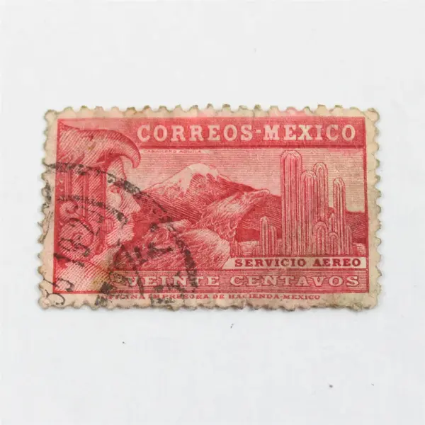 Lot Of 2 Mexico Airmail Stamps Used Quetzalcoatl Temple