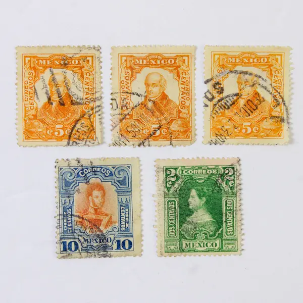 Lot Of 5 Mexico War Of Independence Heroes Stamps Used 1910s