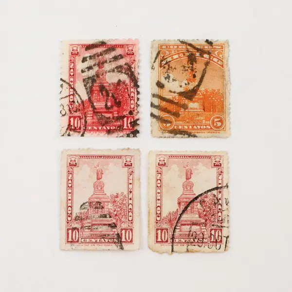 Lot Of 4 Mexico Cuauhtemoc Monument Columbus Monument Stamps Used 1920s