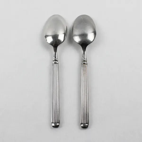 Set of 2 Hampton Monument Stainless Steel Oval Soup Spoons 8" 