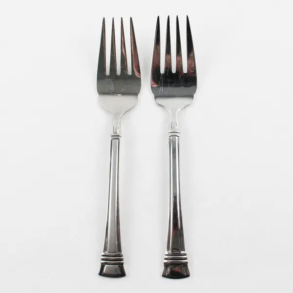 Set of 2 Wallace Zenith Frost Stainless Cold Meat Serving Forks 8.75"