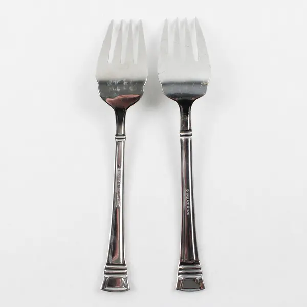 Set of 2 Wallace Zenith Frost Stainless Cold Meat Serving Forks 8.75"