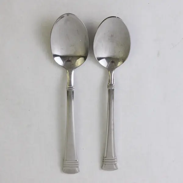 Set of 2 Wallace Zenith Frost Oval/Place Soup Spoons 7.75" 