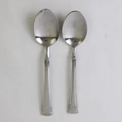 Set of 2 Wallace Zenith Frost Oval/Place Soup Spoons 7.75" 