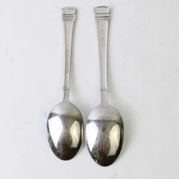 Set of 2 Wallace Zenith Frost Oval/Place Soup Spoons 7.75" 