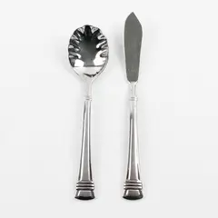 Lot of 2 Wallace Zenith-Frost Stainless Sugar Shell Spoon & Master Butter Knife
