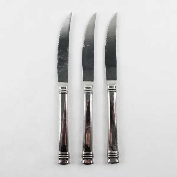 Set of 3 Wallace Zenith-Frost Stainless Steel Steak Knives Solid Handles