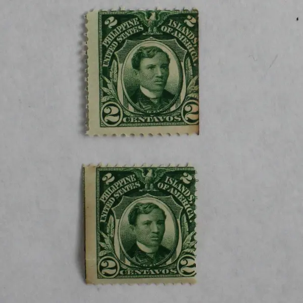 Lot of 5 Philippines USA 2 Centavos Stamp Pairs Jose Rizal Used
