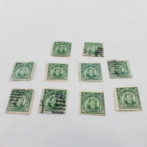 Lot of 10 Philippines USA 2 Centavos Stamps Jose Rizal Used
