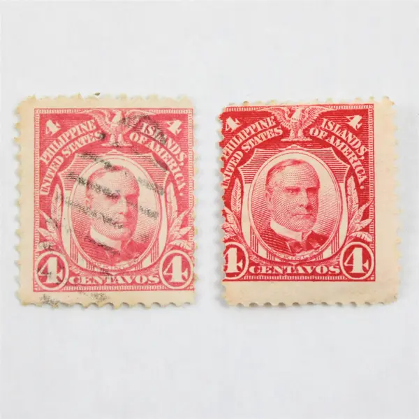Lot Of 10 Philippines USA 4 Centavos Stamps Used William McKinley