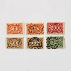 Lot Of 6 Germany Deutsches Reich 200/300/400/500 Mark Stamps 1920s Used