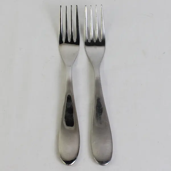 Lot of 2 Ikea 18/10 Stainless Solid Heavy Dinner Forks Unknown Pattern 8" Good