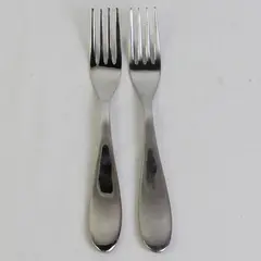 Lot of 2 Ikea 18/10 Stainless Solid Heavy Dinner Forks Unknown Pattern 8" Good