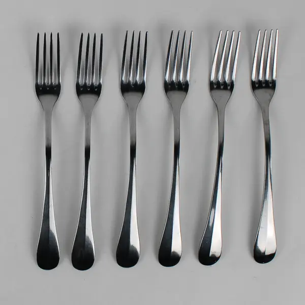 Lot of 6 IKEA Gamman Pattern Stainless Steel Dinner Forks 8" Good