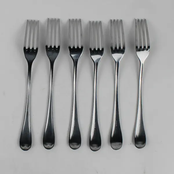 Lot of 6 IKEA Gamman Pattern Stainless Steel Dinner Forks 8" Good