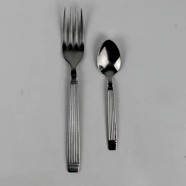 Lot of 2 IKEA IKE13 Pattern Stainless Dinner Fork Teaspoon Rare Hard To Find 