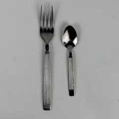 Lot of 2 IKEA IKE13 Pattern Stainless Dinner Fork Teaspoon Rare Hard To Find 
