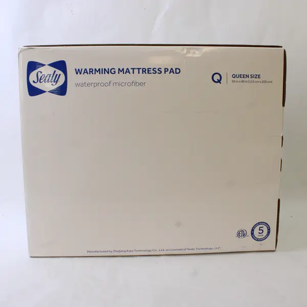 Sealy Warming Mattress Pad 100% Polyester White 2 Controllers Queen (60" x 80")