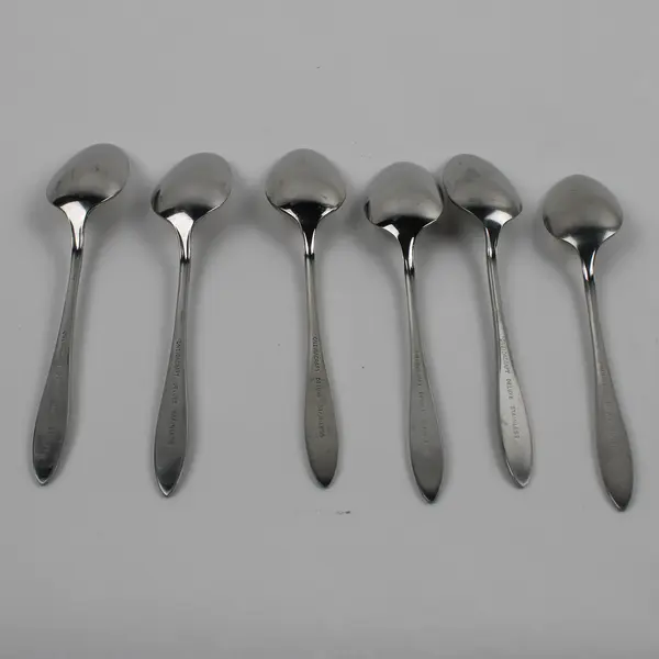 Lot of 6 Oneida Oneidacraft Deluxe Ember Glow Stainless Teaspoons 6" Good